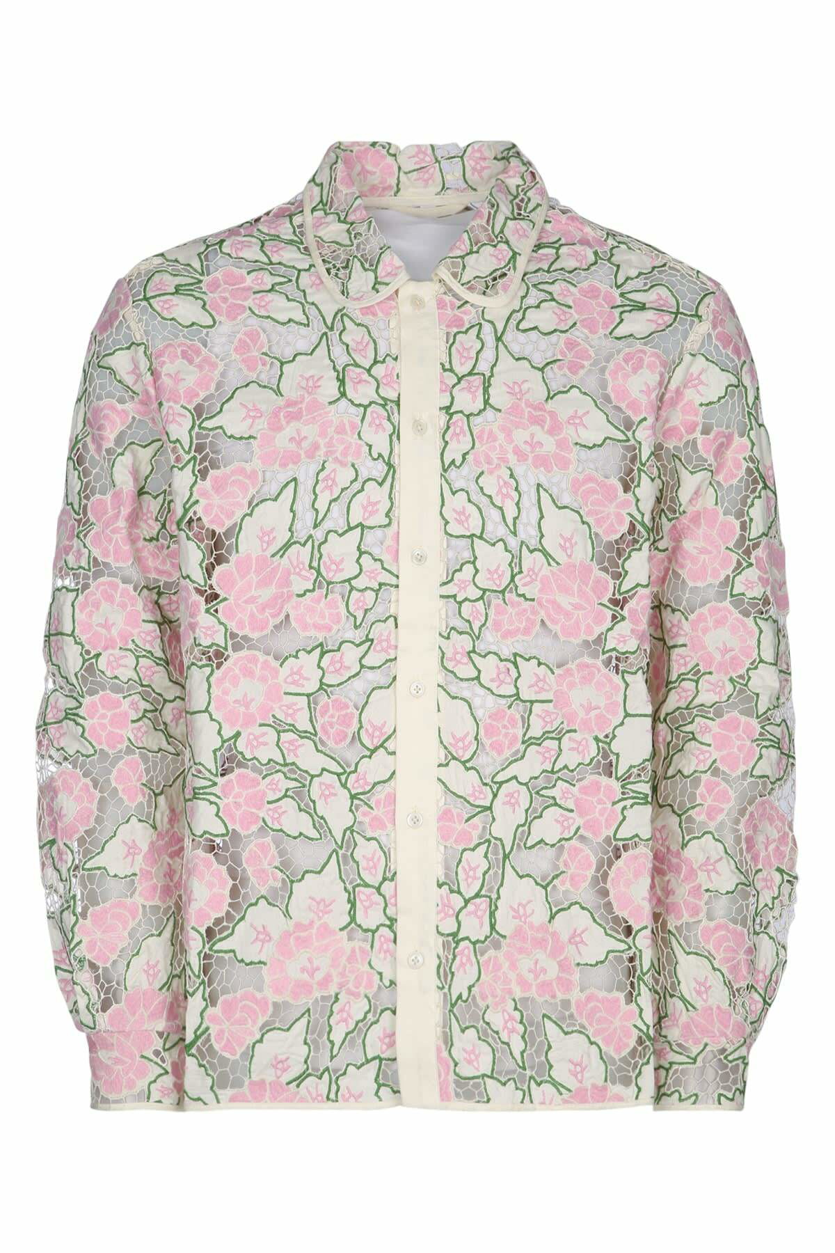 Bode Off-White Quaker Lace Long Sleeve Shirt Bode