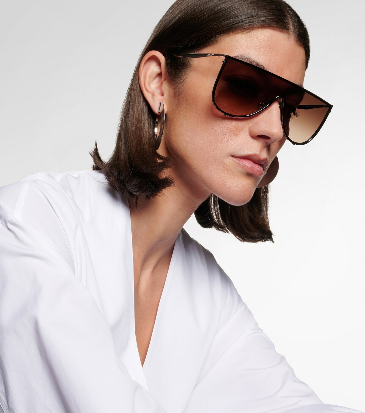 Alaïa Lettering Logo flat-top sunglasses