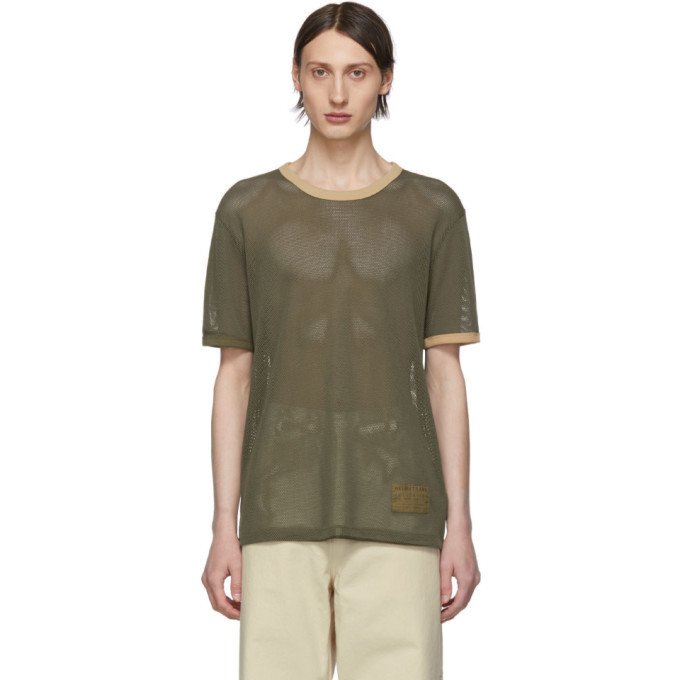 Photo: Helmut Lang Khaki Ringer Crewneck T-Shirt