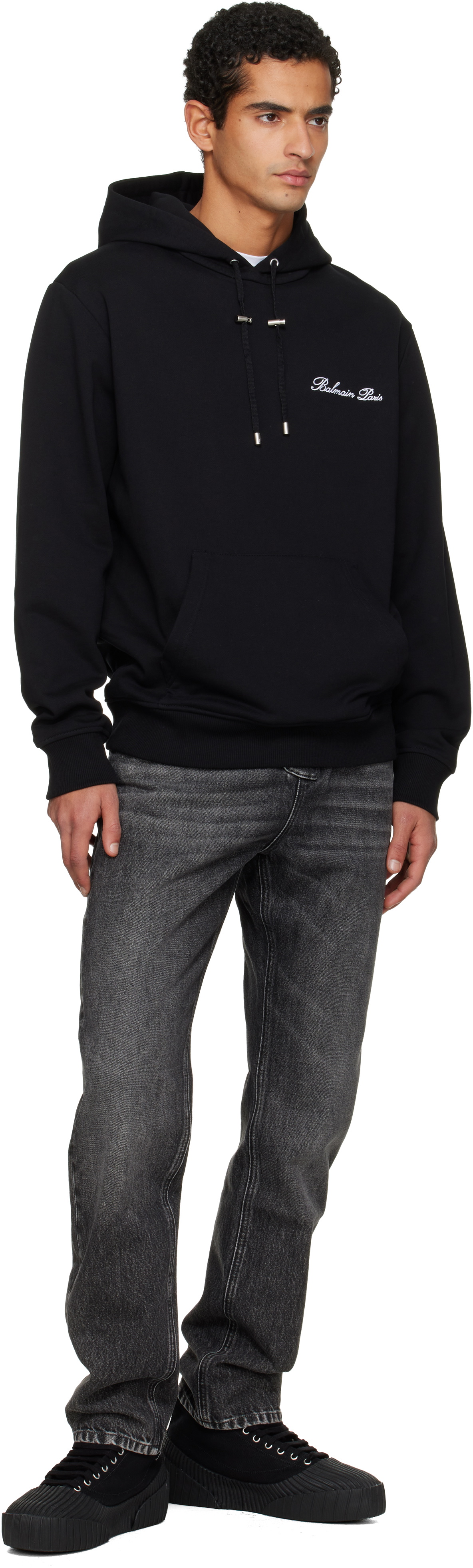 Balmain Black 'Balmain' Signature Hoodie