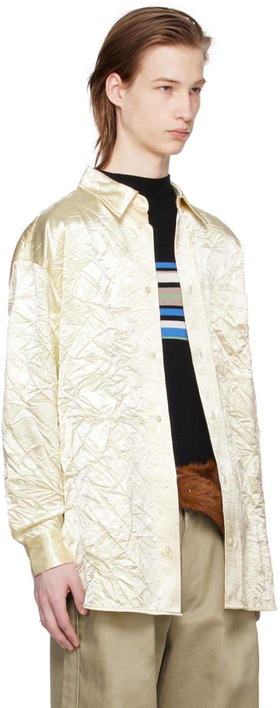 Meryll Rogge Off-White Crinkled Shirt