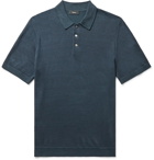 Theory - Linen-Blend Polo Shirt - Blue
