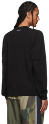 Sacai Black KAWS Edition Embroidery Long Sleeve T-Shirt