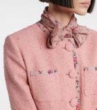 Dolce&Gabbana Floral cropped cotton-blend tweed jacket