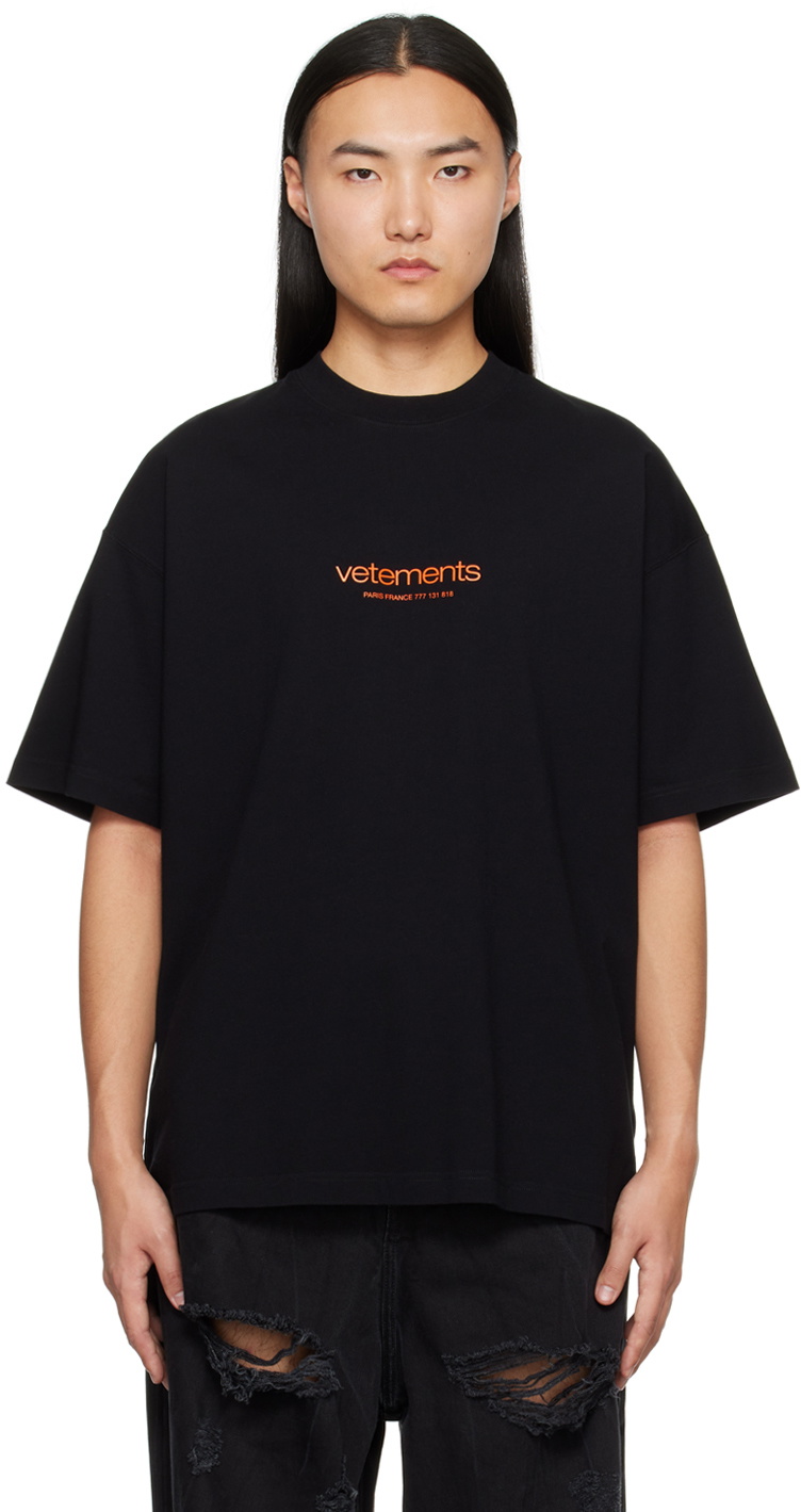 VETEMENTS Black Bonded T-Shirt Vetements