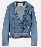 Alaïa Belted hooded denim jacket