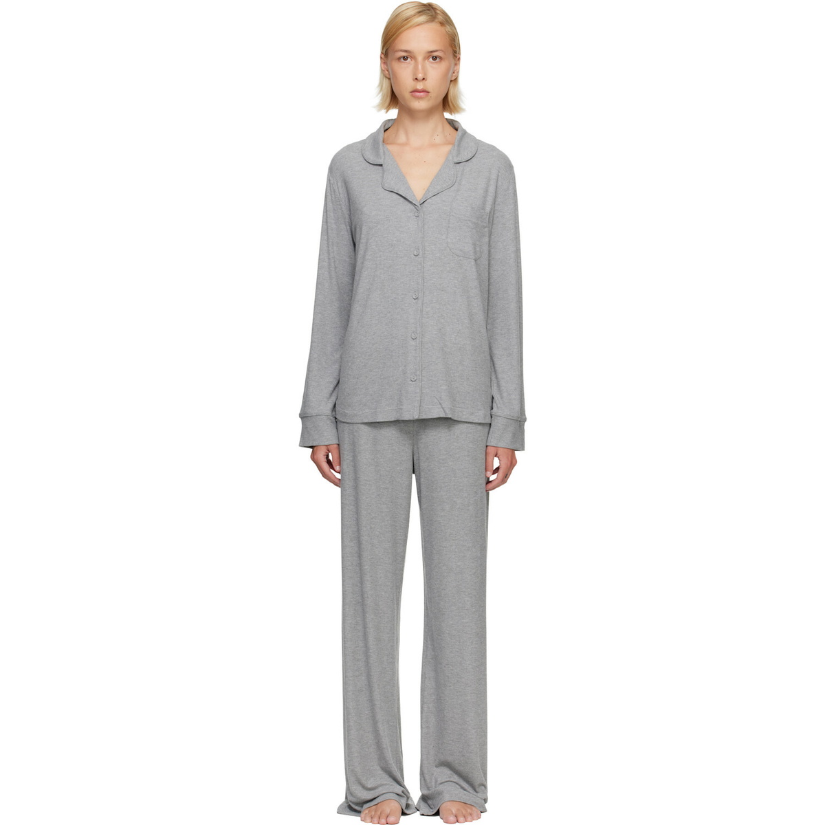 SKIMS Gray Soft Lounge Sleep Pyjama Set