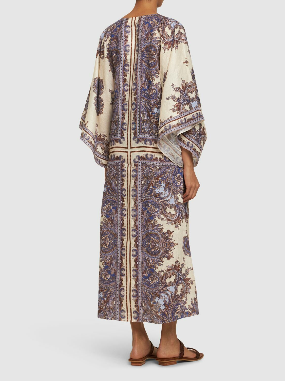【Zimmermann】オッティ カフタン ミディドレス ZIMMERMANN Ottie Printed Linen Midi Caftan Dress Zimmermann