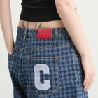 ICECREAM Women's Houndstooth Running Dog Jorts in Indigo