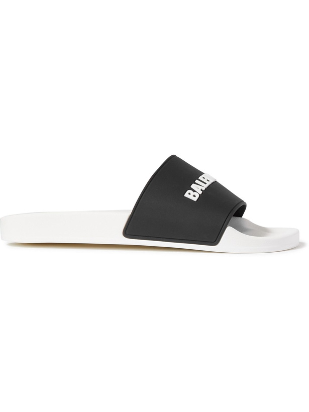 Photo: BALENCIAGA - Logo-Detailed Rubber Slides - White