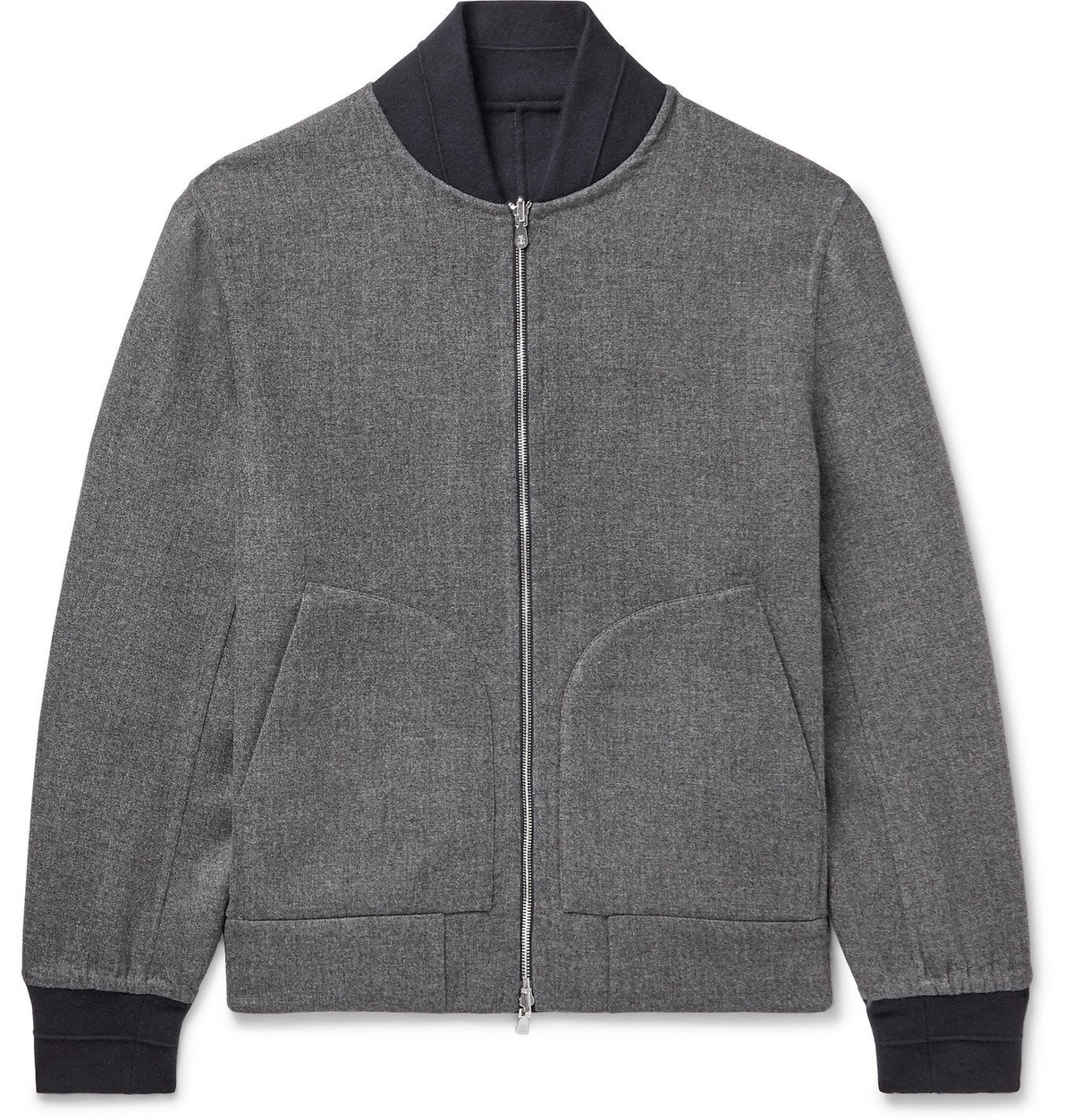 Brunello Cucinelli - Reversible Cashmere and Silk-Blend Bomber Jacket ...