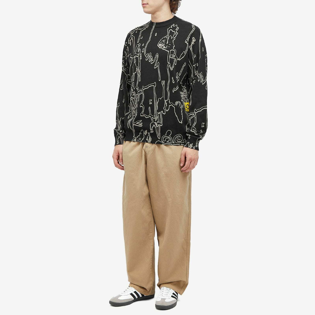 Lo-Fi Men's Emulsion Knit Sweater in Black