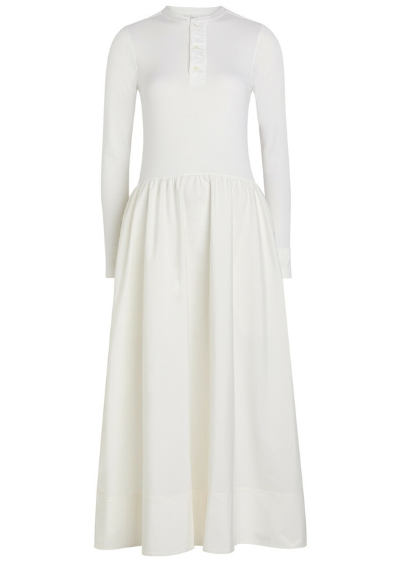 Photo: Polo Ralph Lauren Henley Cotton Midi Dress White
