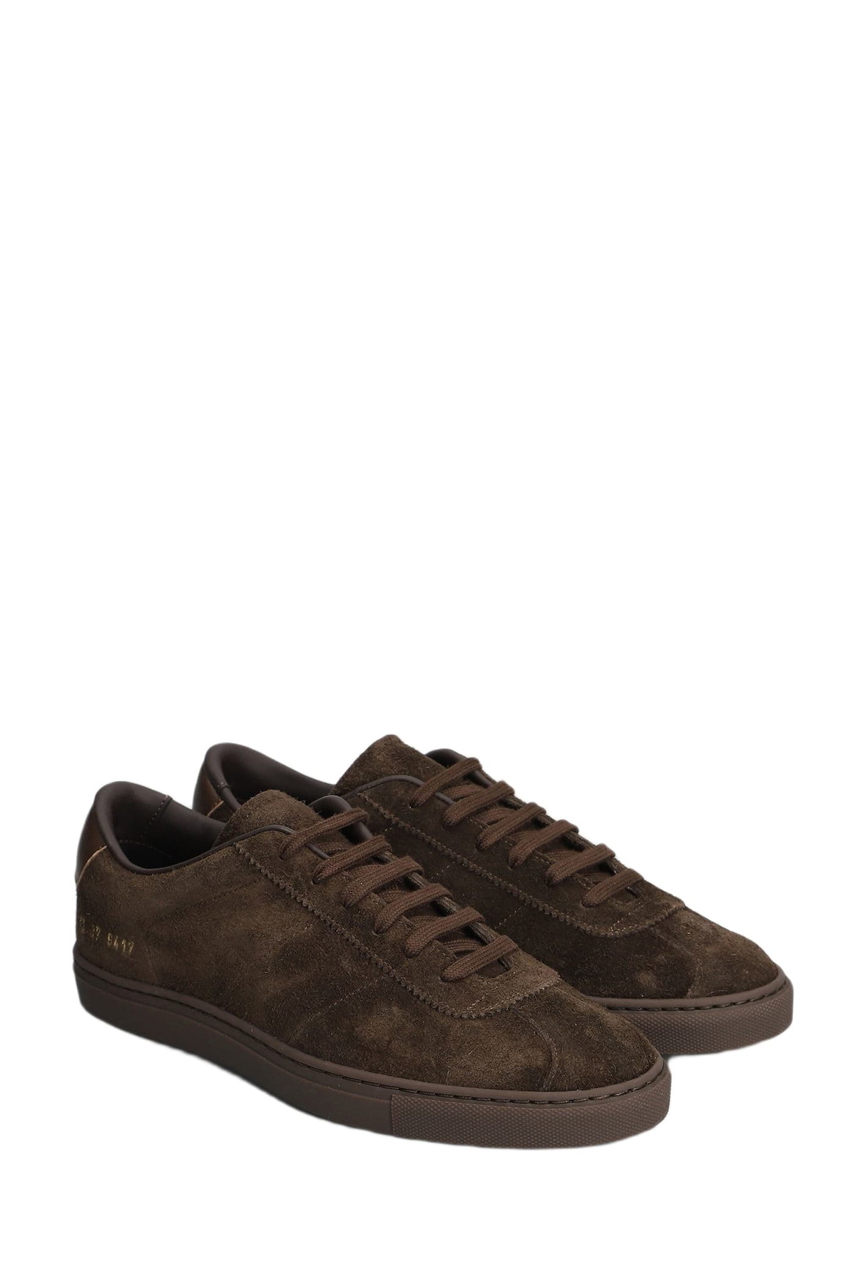 Common Projects Field Trainer Sneakers In Brown Suede