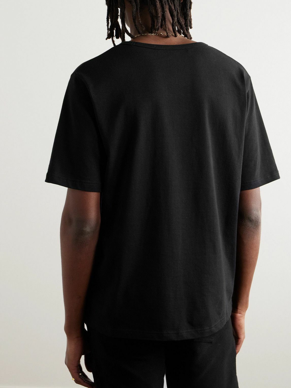 Séfr - Uneven Cotton-Jersey T-Shirt - Black Séfr