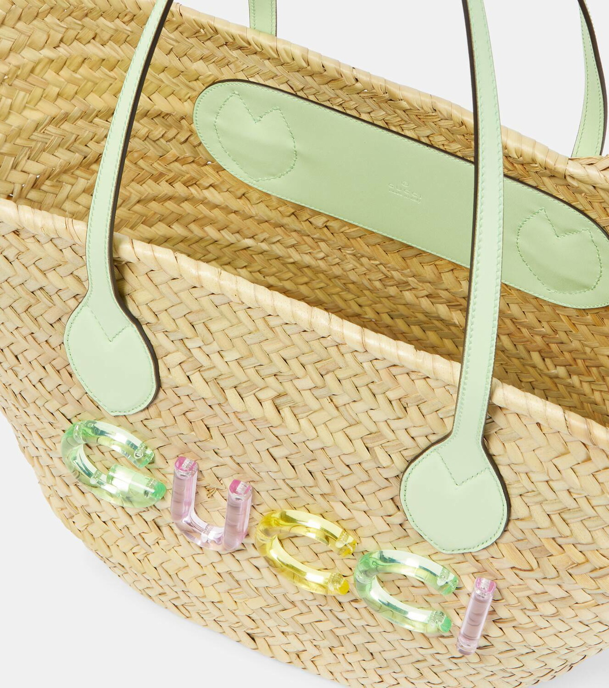 Gucci Small logo raffia basket bag