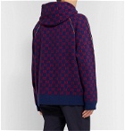 Gucci - Logo-Jacquard Wool and Cashmere-Blend Zip-Up Hoodie - Blue