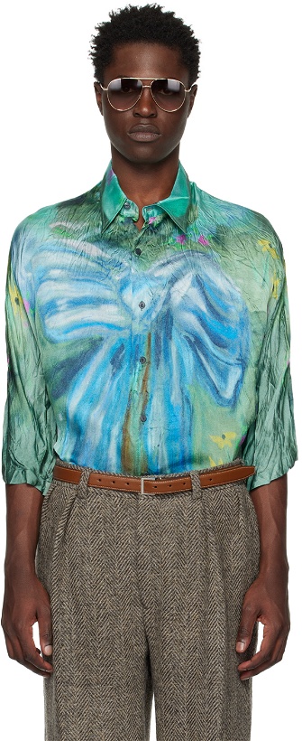 Photo: Acne Studios Green & Blue Printed Shirt