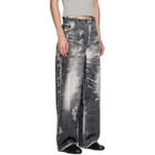 CAMPERLAB Black Corduroy Print Denim Loose Pants