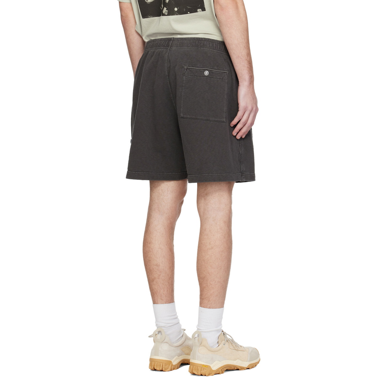 Stone Island Gray 6200014 Malfilé Fleece Old Effect Shorts
