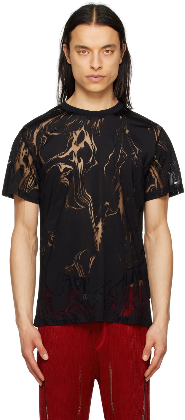 LGN Louis Gabriel Nouchi Black Jacquard T-Shirt