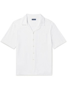 Frescobol Carioca - Angelo Camp-Collar Cotton and Linen-Blend Jersey Shirt - White