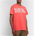 Helmut Lang - Pelvis Records Logo-Embroidered Printed Cotton-Jersey T-Shirt - Orange