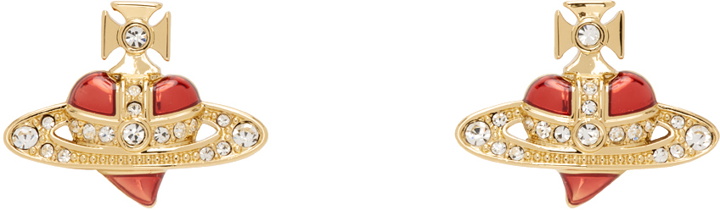 Photo: Vivienne Westwood Gold New Diamante Heart Earrings