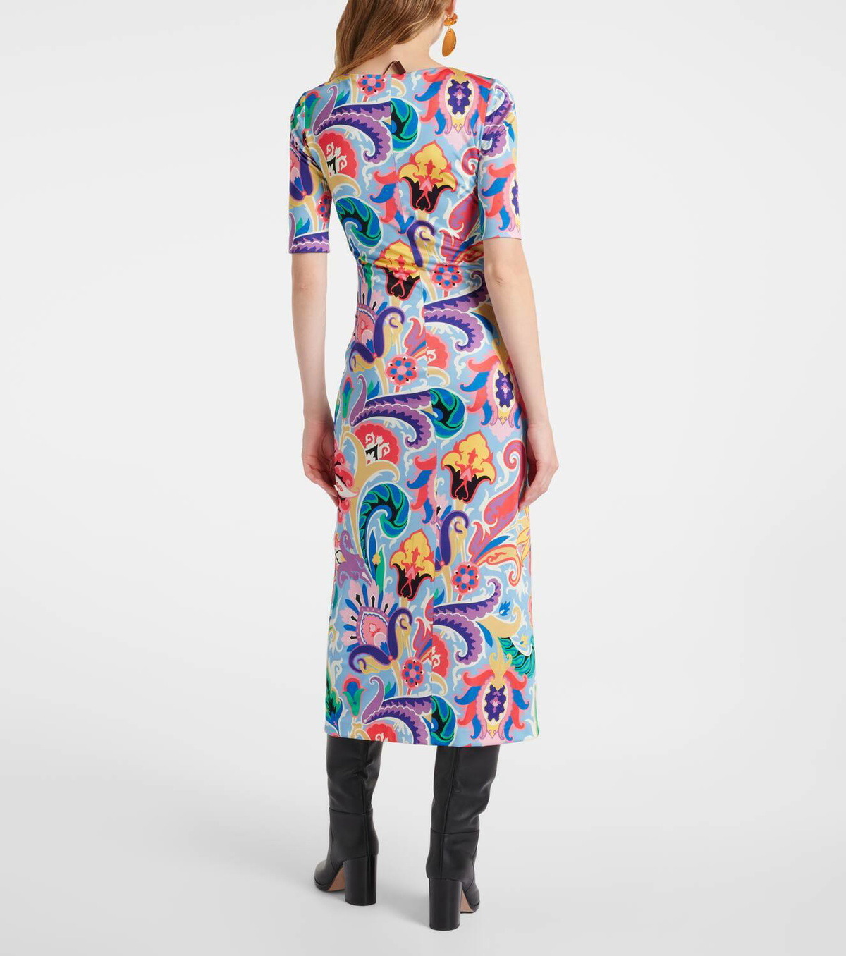 knee length dresses for ladies Etro Paisley Midi Bodycon Dress