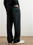 Burberry - Straight-Leg Argyle Jacquard-Knit Track Pants - Black