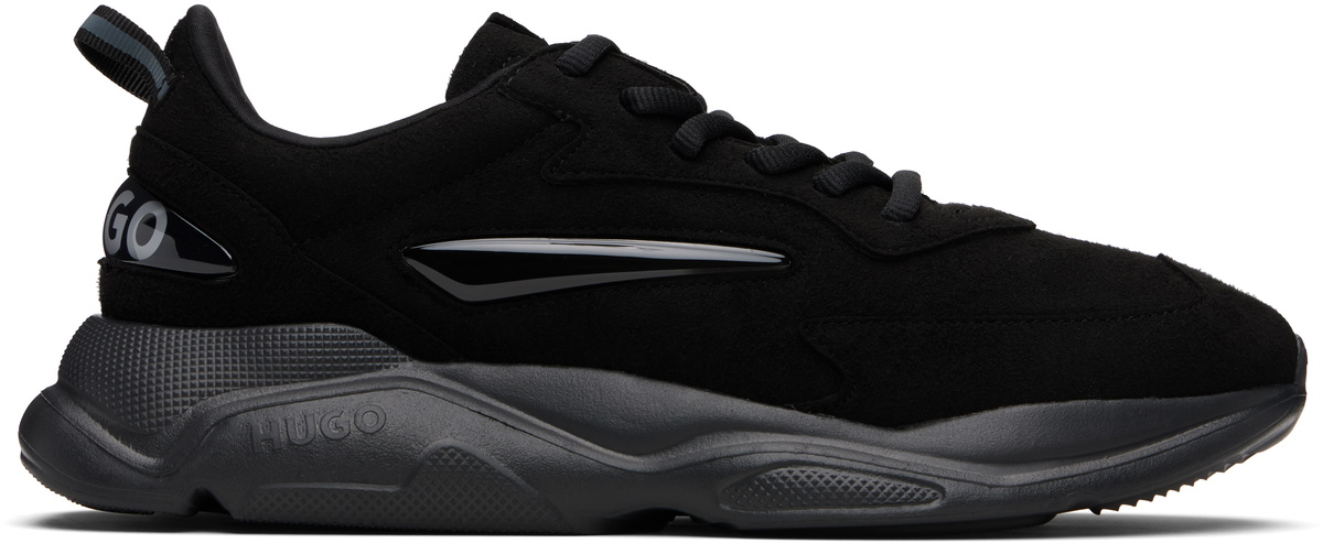 Hugo Black Stacked Logo Sneakers Hugo Boss