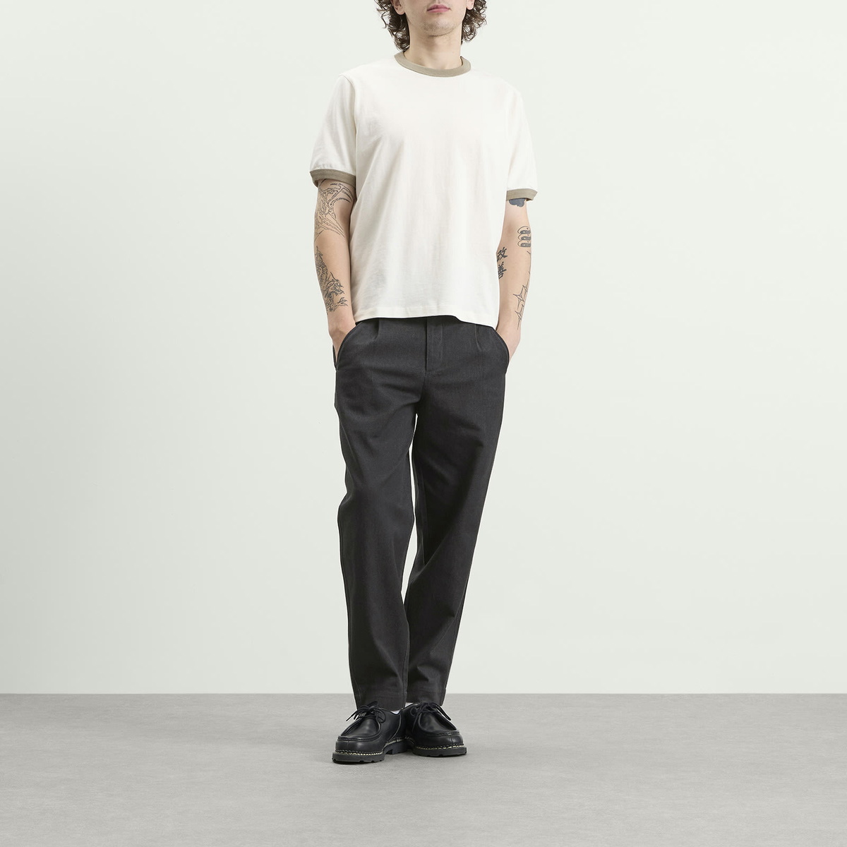 Folk Men's Assembly Pant in Black Twill