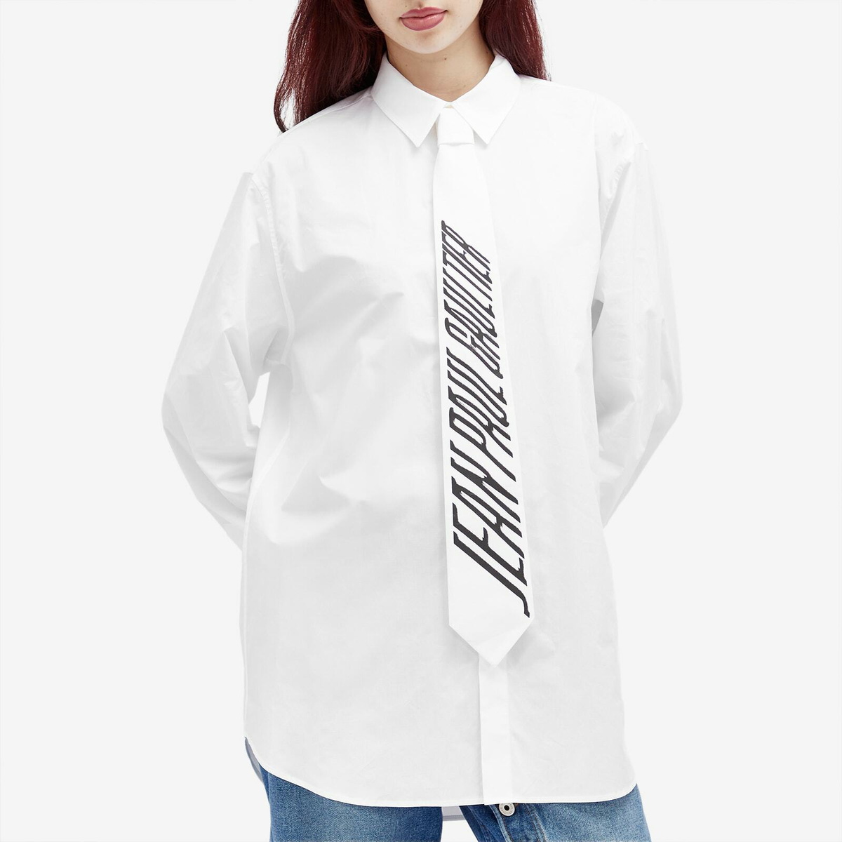 【関税込み】Jean Paul Gaultier シャツ Jean Paul Gaultier Women's Shirt with Tie in White/Black