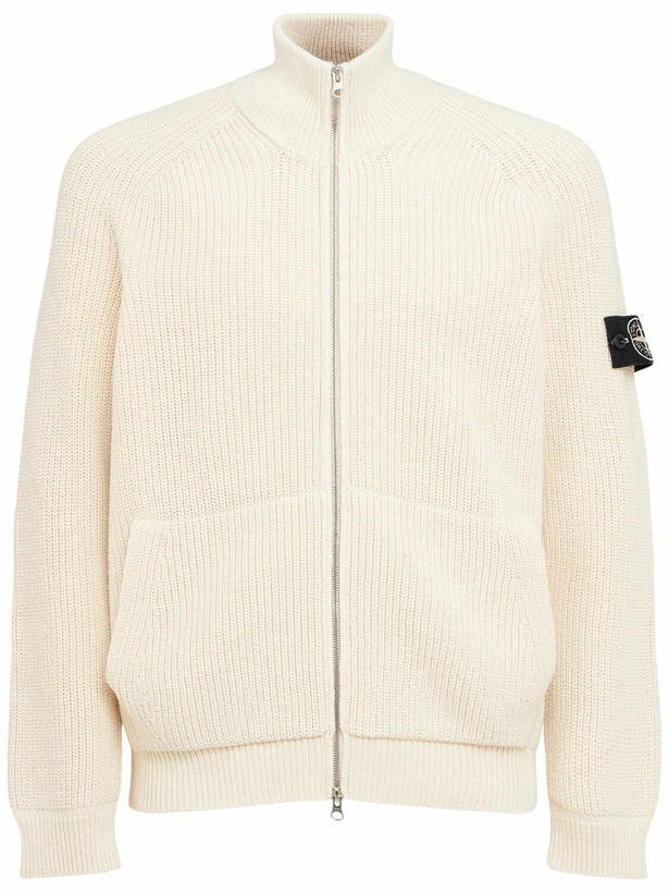 Photo: STONE ISLAND Popcorn Stitch Cotton Cardigan