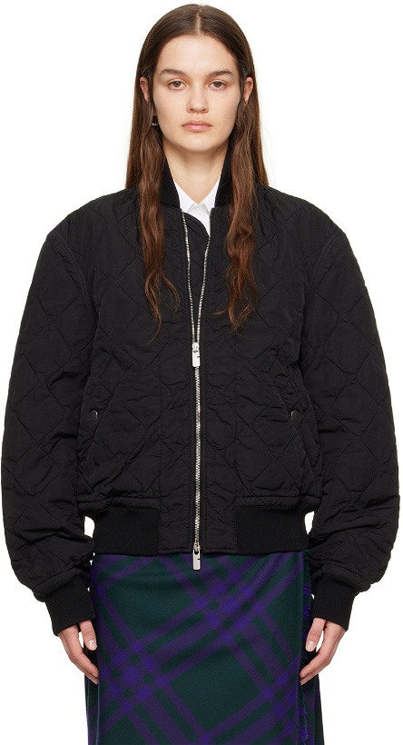 Photo: Burberry Black Quilted Bomber Jacket