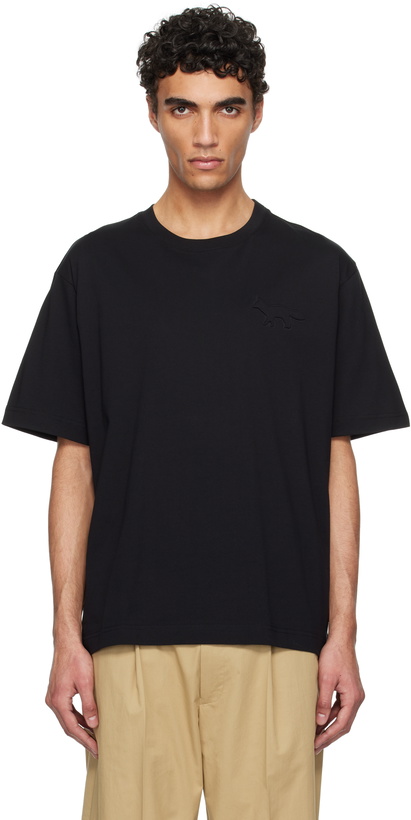 Photo: Maison Kitsuné Black Embossed Profile Fox Oversize T-shirt
