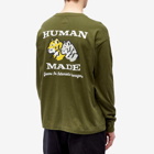 Human Made Men's Long Sleeve Tiger T-Shirt in Olive Drab