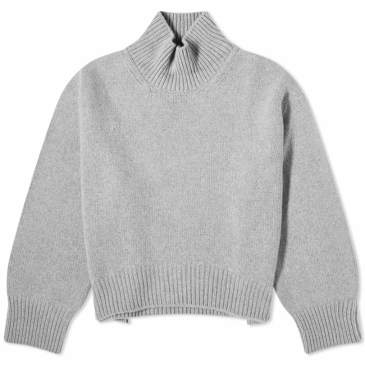 Photo: Pangaia Women's Recycled Cashmere Knit Chunky Turtleneck Sweater in Grey Marl