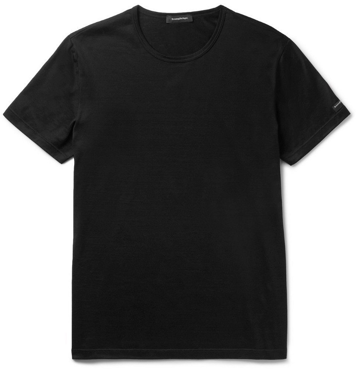 Photo: Ermenegildo Zegna - Cotton-Jersey T-Shirt - Black
