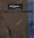 Kiton Checked cashmere, wool, silk, and linen blazer