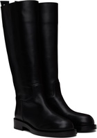 Rabanne Black Smooth Leather Tall Boots