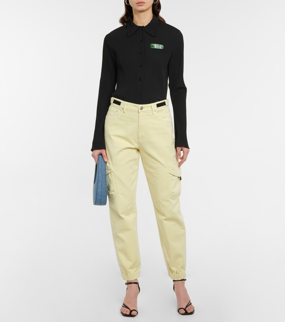 Coperni - High-rise denim cargo pants