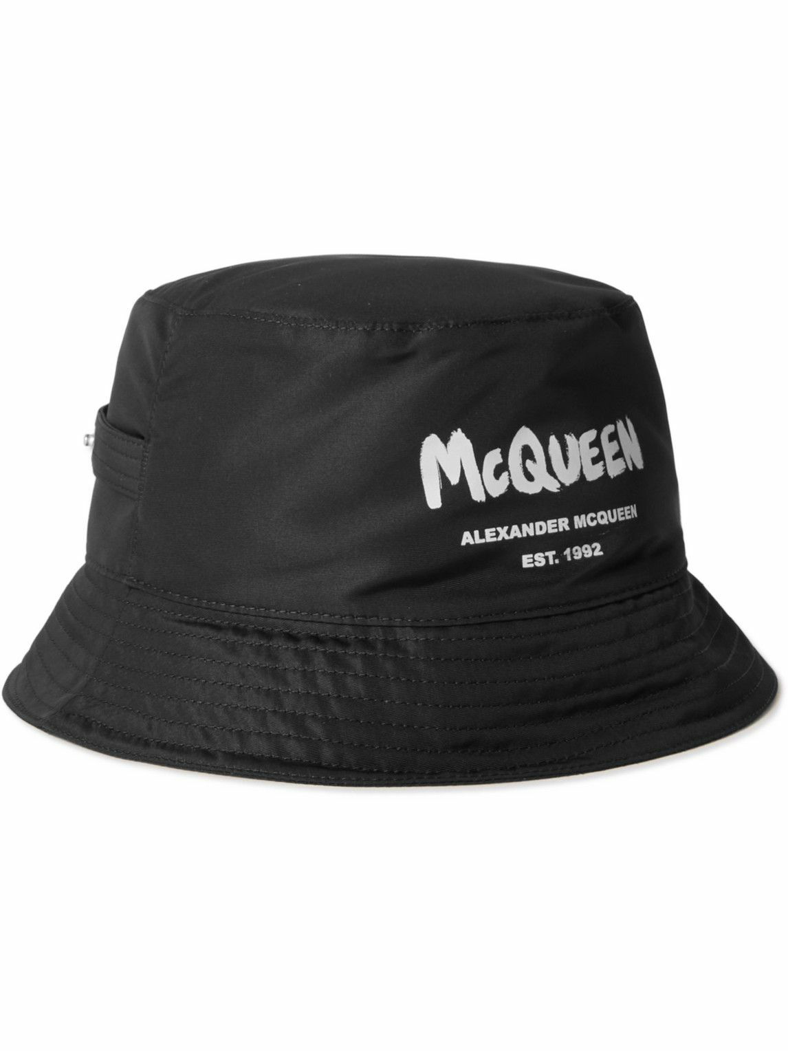 Alexander McQueen - Logo-Appliquéd Shell Bucket Hat - Black Alexander ...