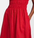 Staud Ayla shirred linen midi dress