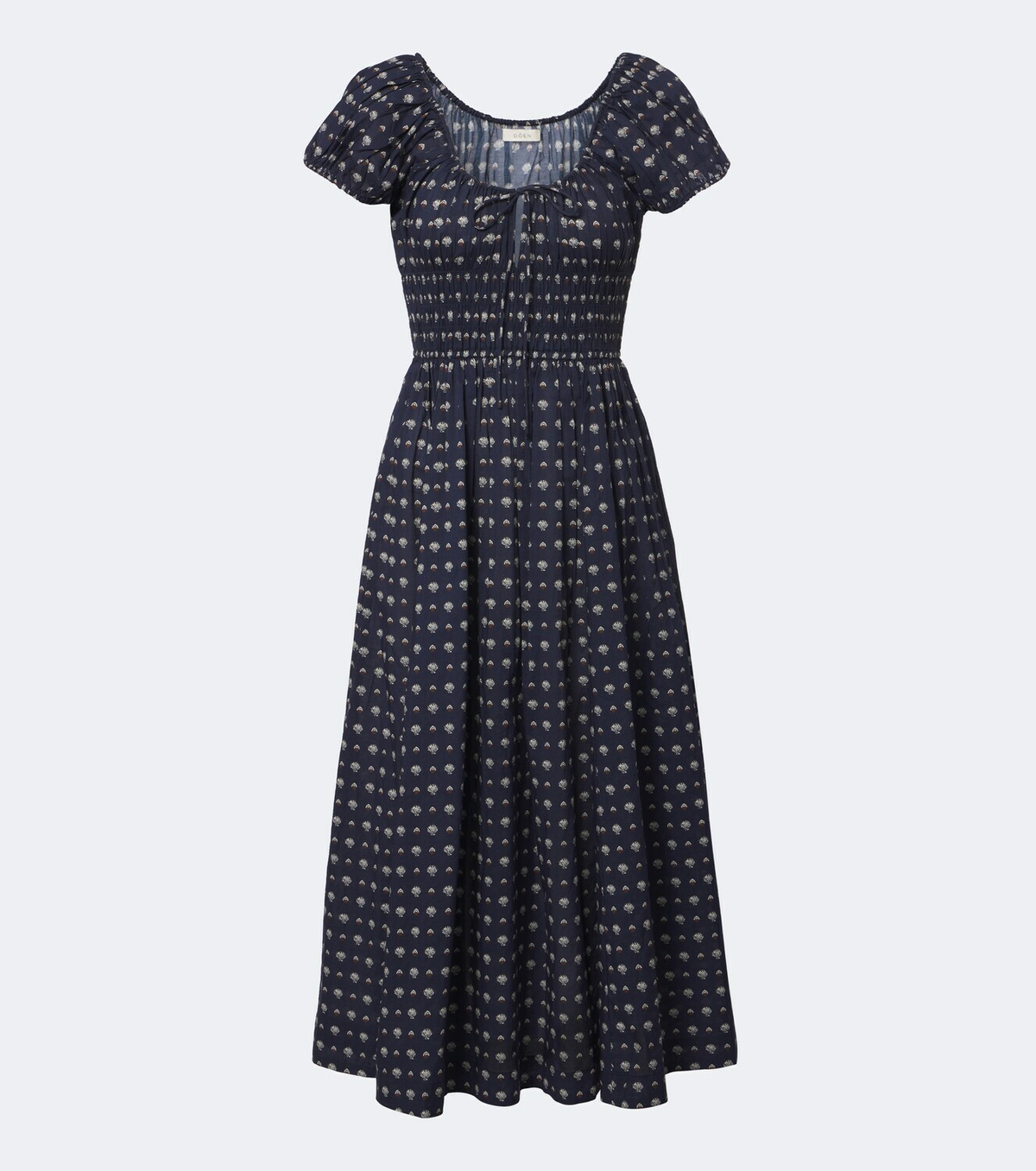 Dôen Quinn printed cotton poplin midi dress