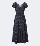 Dôen Quinn printed cotton poplin midi dress