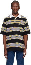 Carhartt Work In Progress Black & Yellow Gaines Rugby Polo