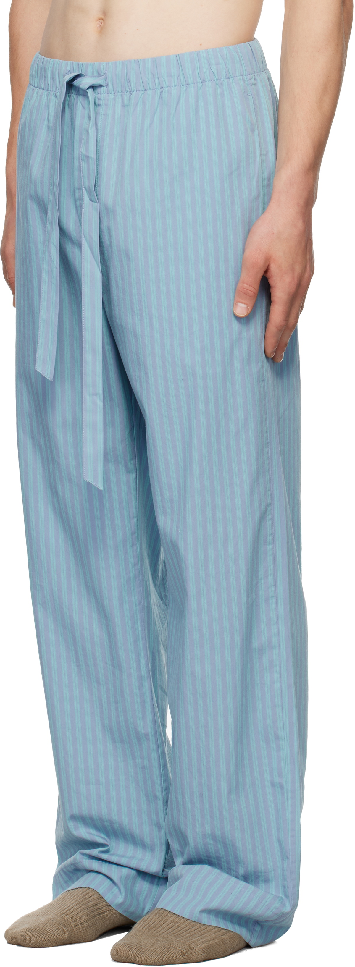 Tekla SSENSE Exclusive Blue AURALEE Edition Cotton Poplin Pyjama Pants