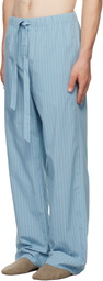 Tekla SSENSE Exclusive Blue AURALEE Edition Cotton Poplin Pyjama Pants