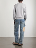 LOEWE - Anagram-Embroidered Wool-Blend Sweater - Gray